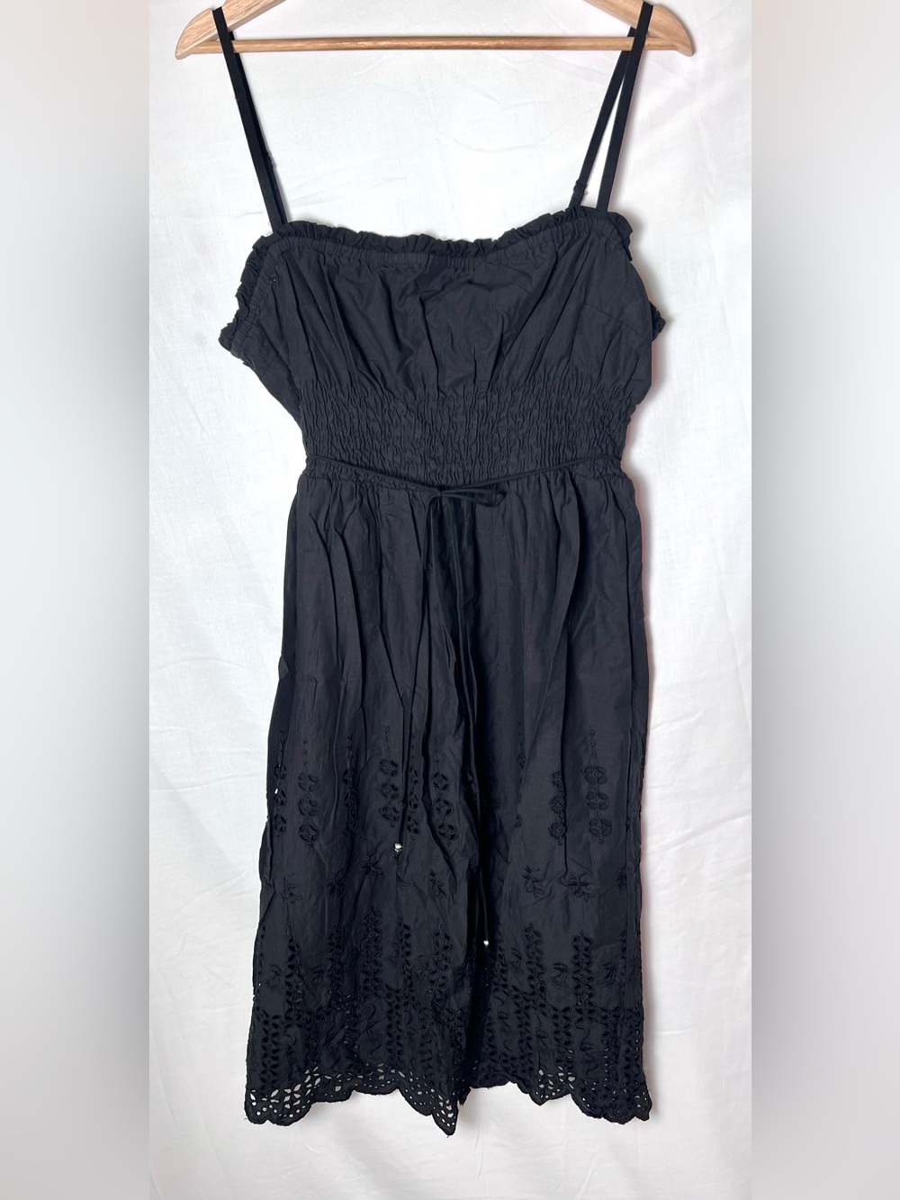 dELiA*s Vintage cotton eyelet Black Spaghetti Strap  Dress